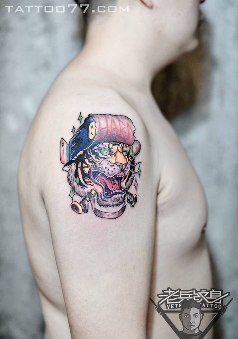 老虎纹身作品纹身图片