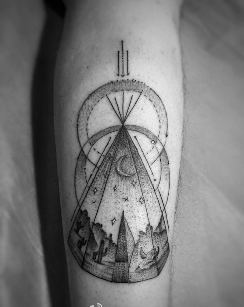 几何／点刺纹身图片