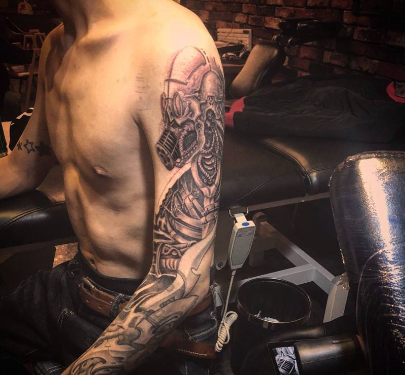 今半成品花臂纹身图片