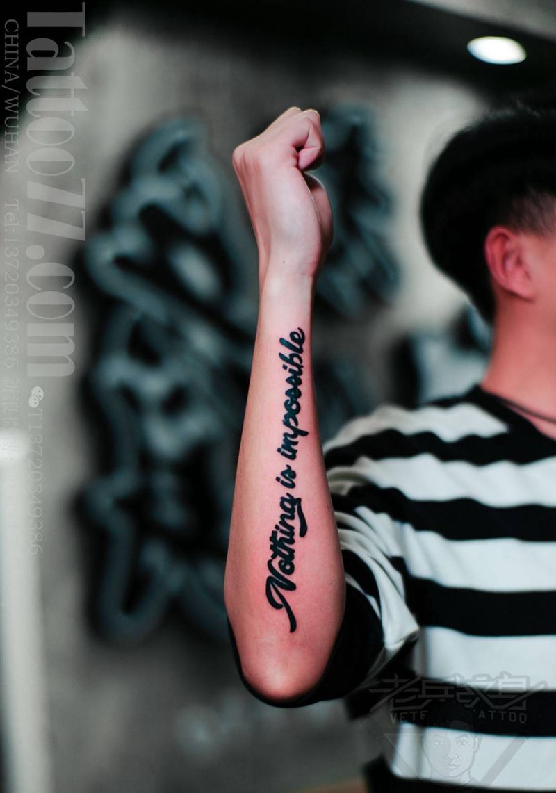 英文文字纹身图片_成品手臂清新字符原创纹身图案