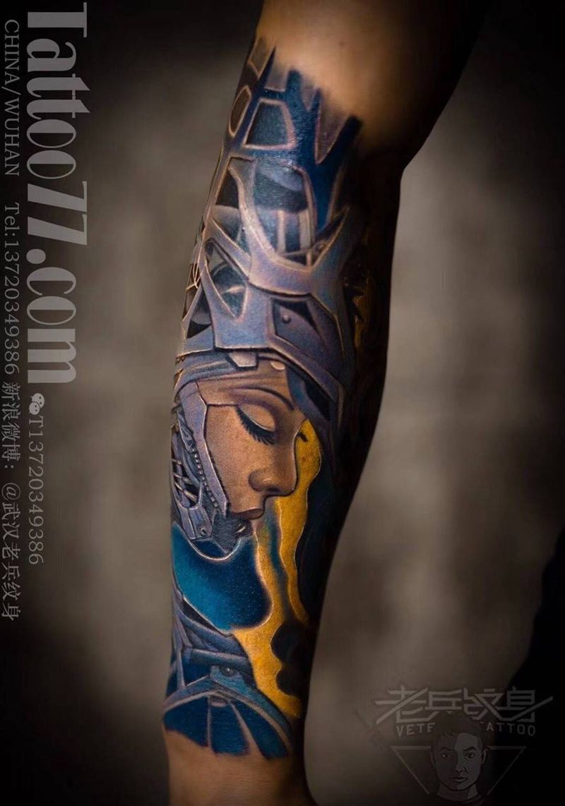 欧美美女纹身纹身图片_成品手部欧美人物纹身图案