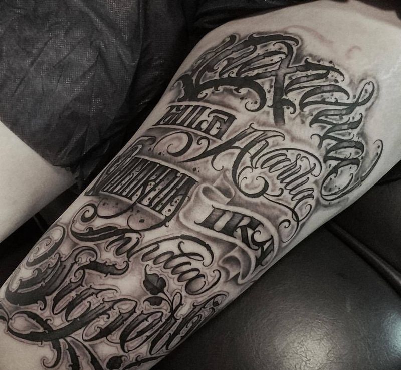 奇卡诺纹身图片_花体字纹身图案