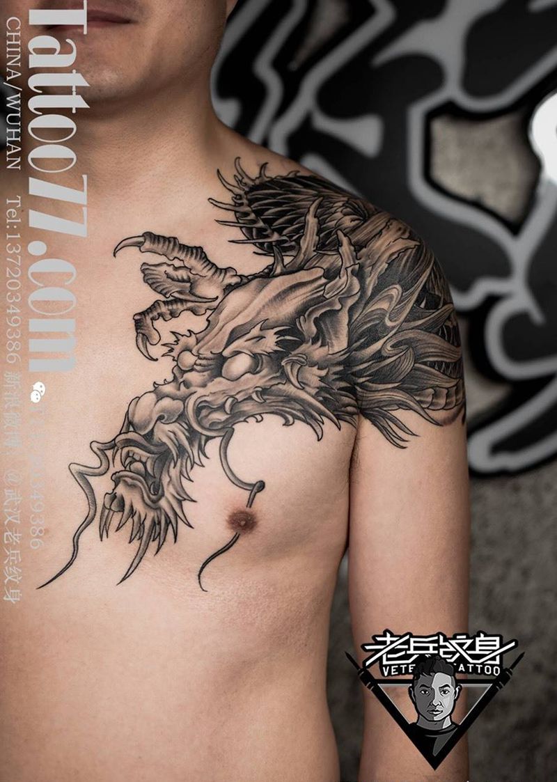 过肩龙纹身纹身图片