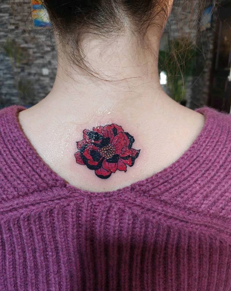 遮盖纹身图片_背部老传统纹身图案