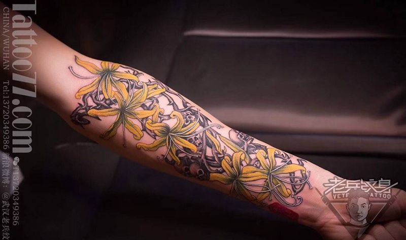 彼岸花纹身作品纹身图片