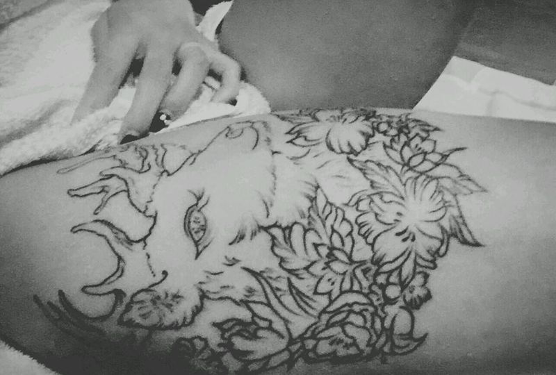 未完成 鹿纹身图片