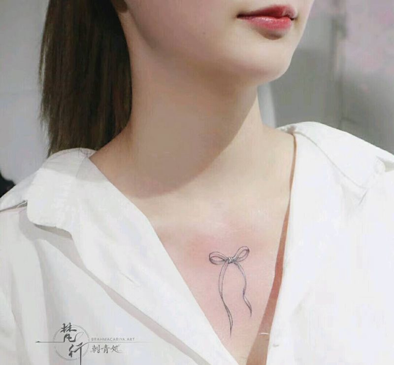 蝴蝶结纹身图片