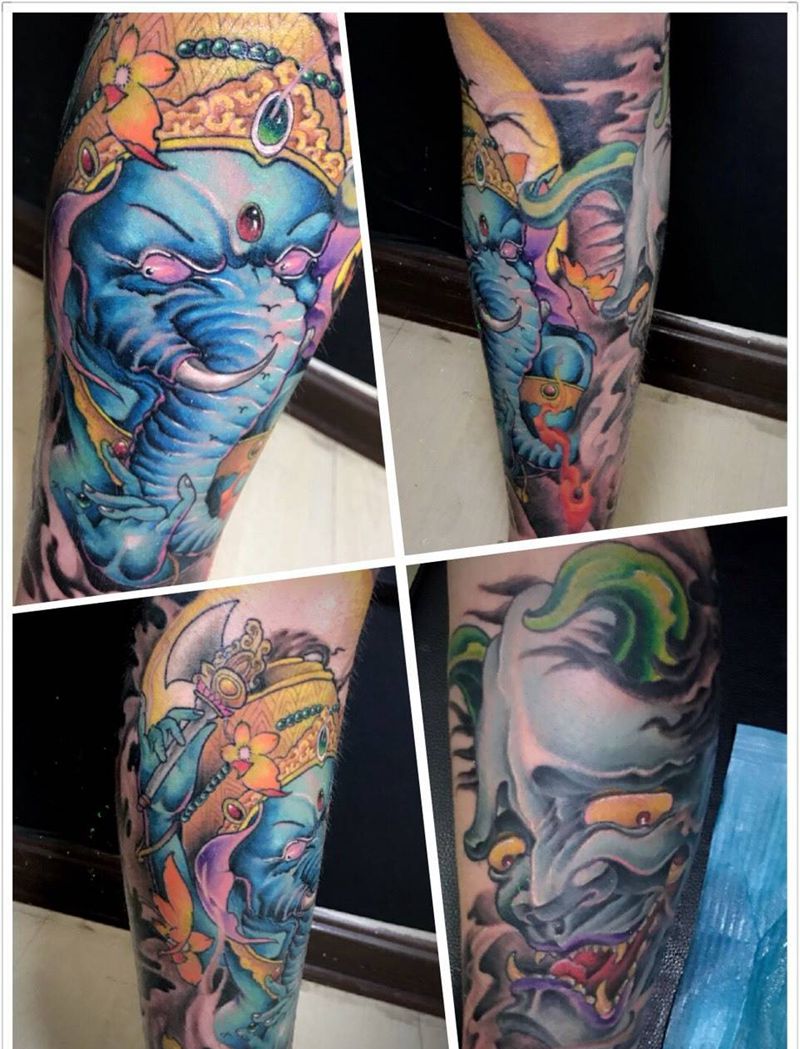 包小腿作品纹身图片