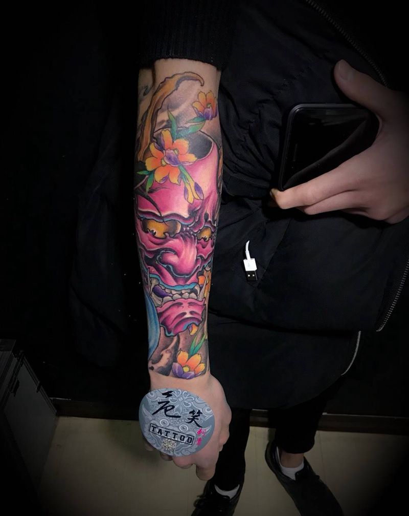 般若纹身图片_手稿成品传统般若原创手臂纹身图案