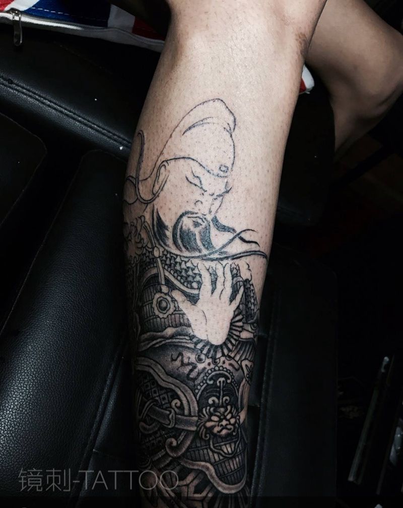 未完成关羽纹身图片