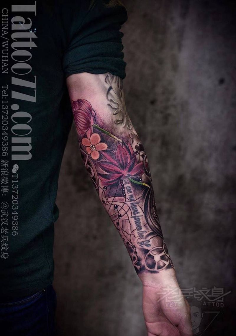 欧美小花臂纹身纹身图片
