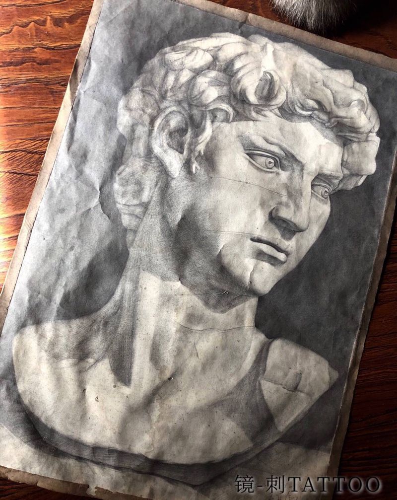 个人素描作品纹身图片