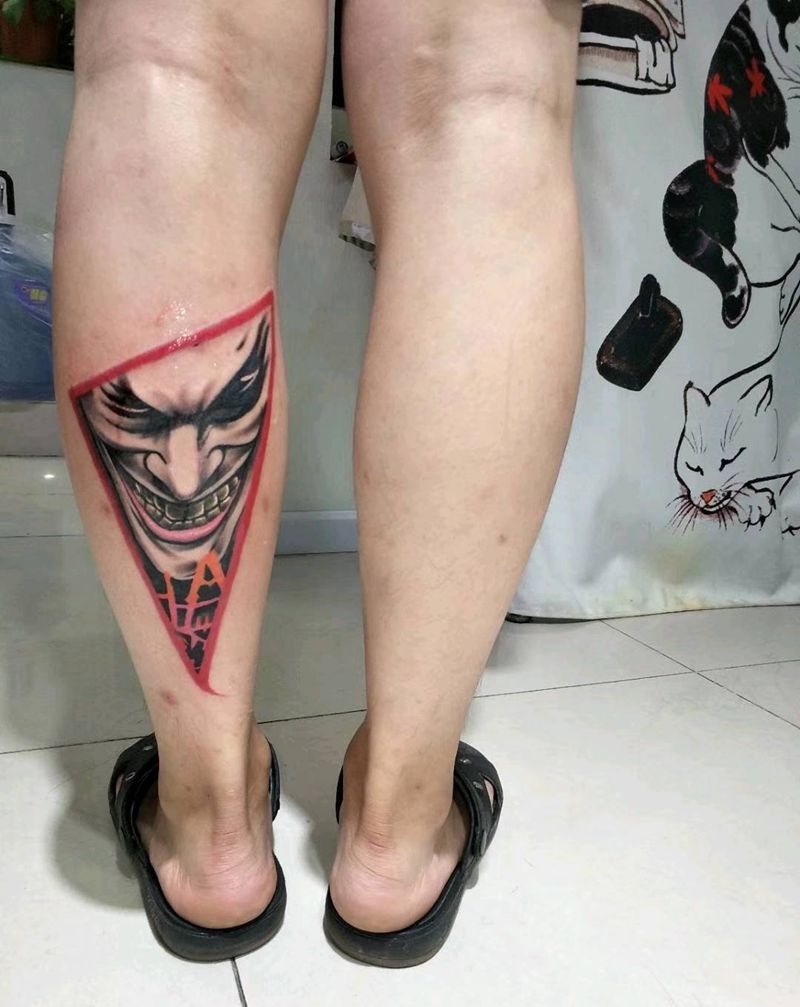 newschool纹身图片_腿部新传统纹身图案