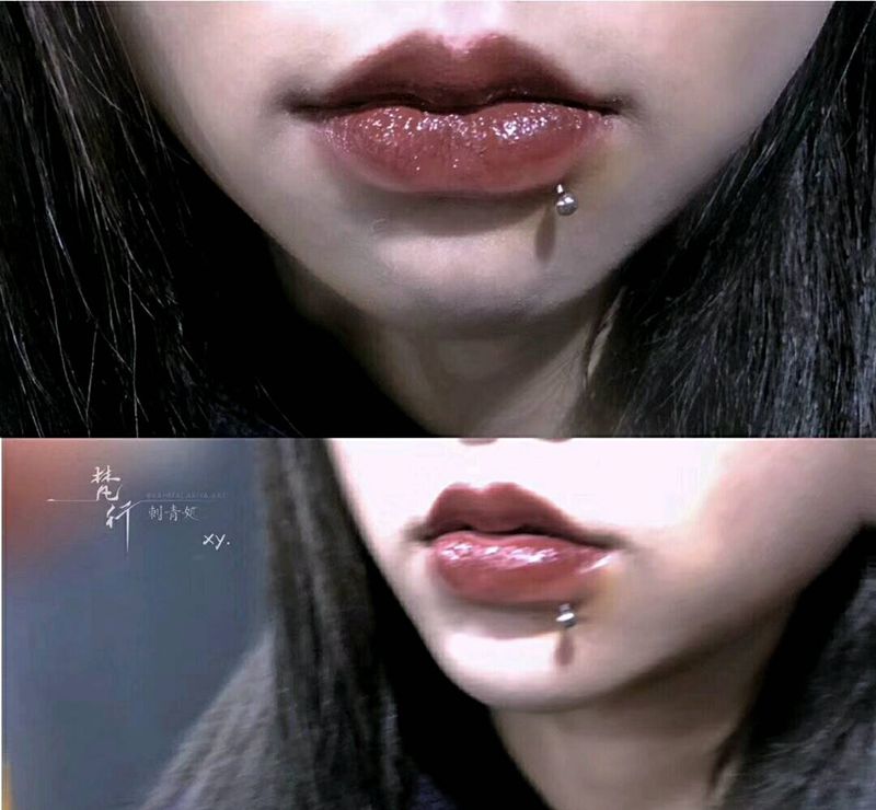 穿珠纹身图片_新传统穿珠纹身图案