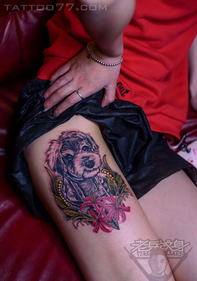 狗狗纹身图片