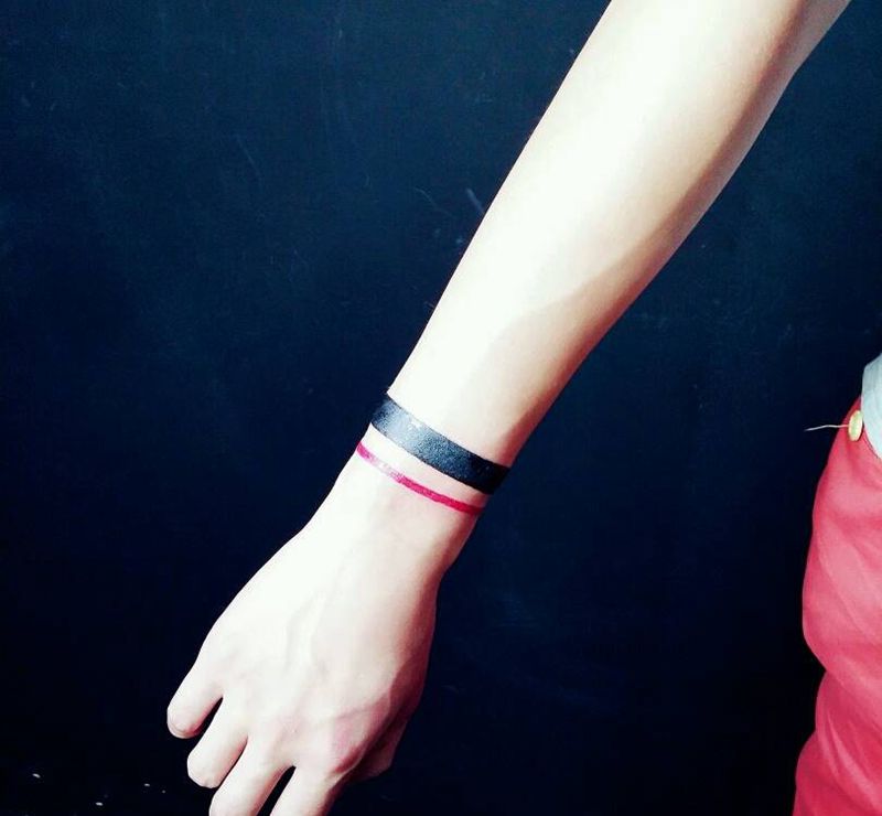 手环纹身图片_手臂成品纹身图案