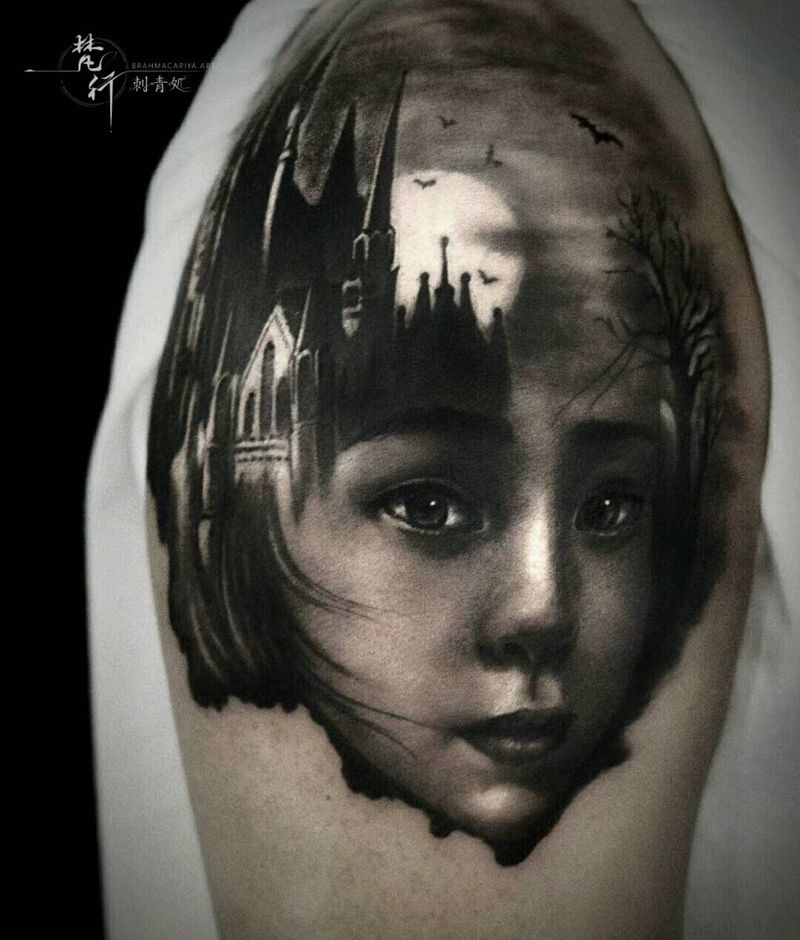 肖像纹身图片_手臂欧美写实肖像纹身图案