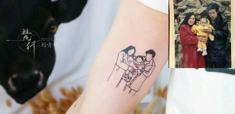 老照片纹身图片_老传统简笔纹身图案