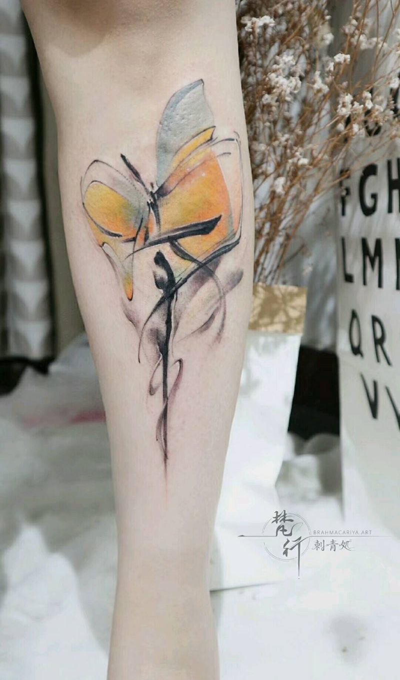 遮盖纹身图片_脚部新传统水彩花纹身图案