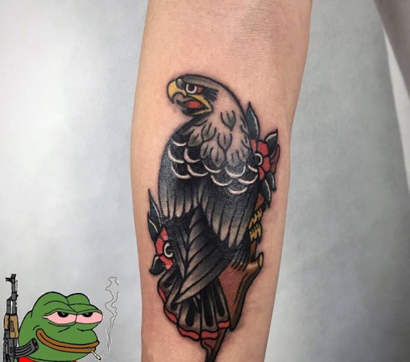 OLDschool  鹰纹身图片