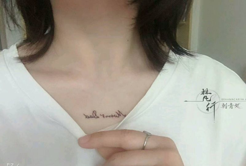 英文纹身图片_胸部新传统英文纹身图案