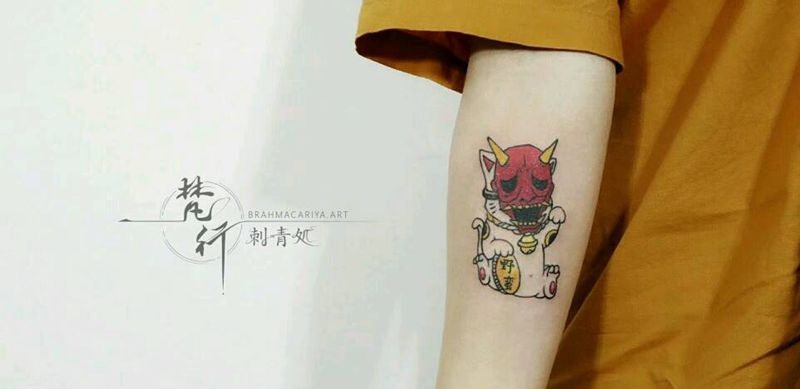 般诺纹身图片_手臂新传统般诺纹身图案