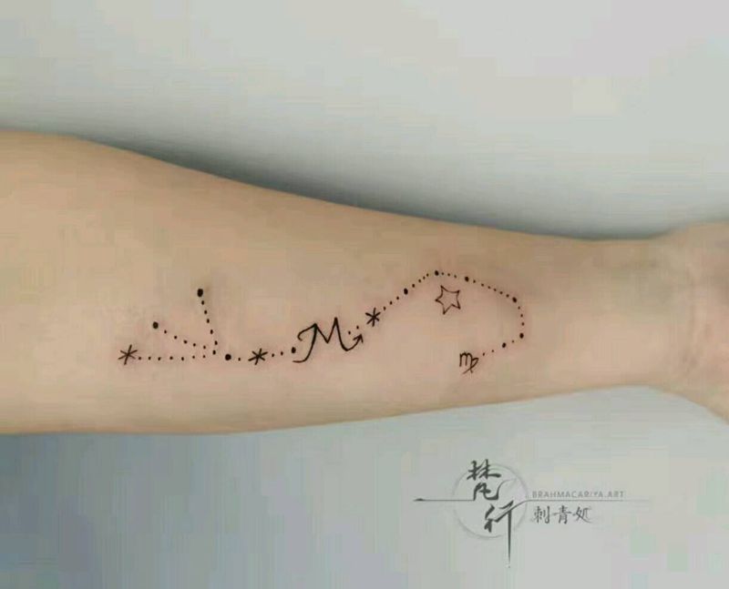 星星纹身图片_手臂新传统纹身图案