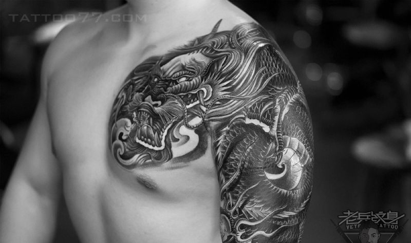 披肩龙纹身纹身图片