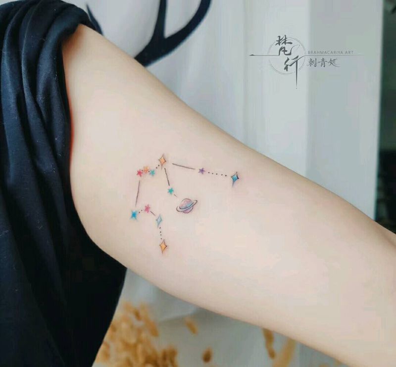 小清新纹身图片_手臂新传统水彩纹身图案