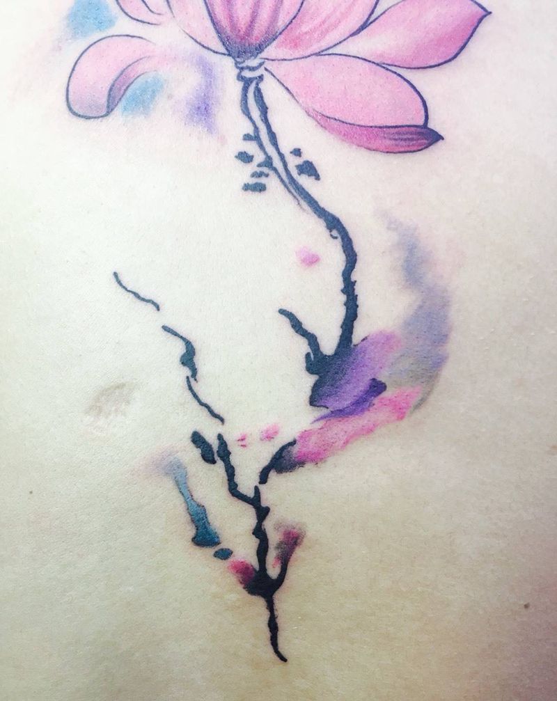 彩色花纹身图片