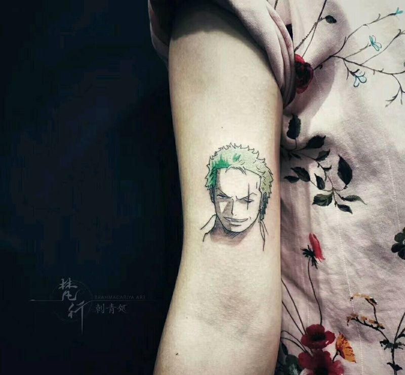 头像纹身图片_手臂新传统头像纹身图案