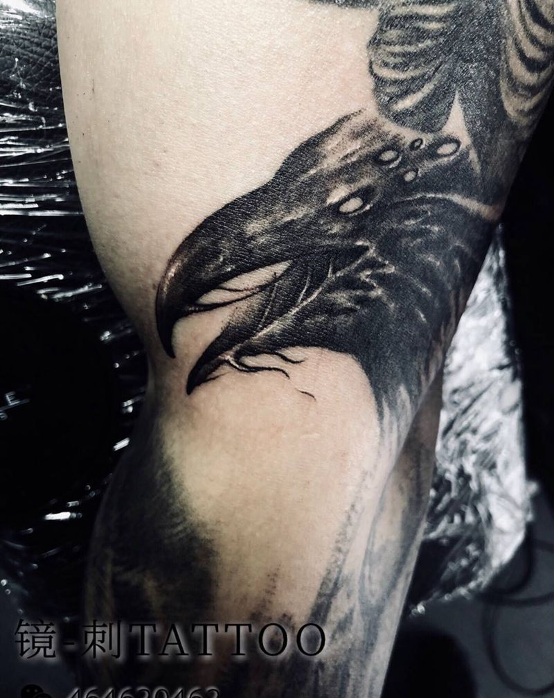 乌鸦头纹身图片