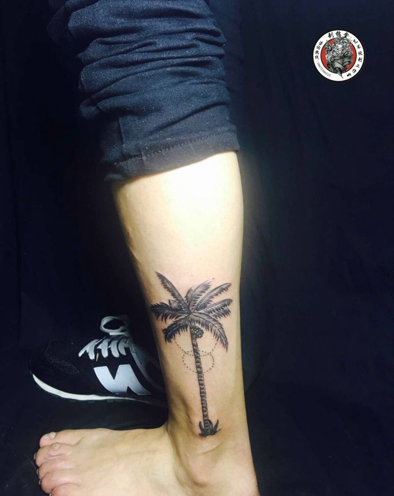 今日刺青欣赏：椰树纹身图片