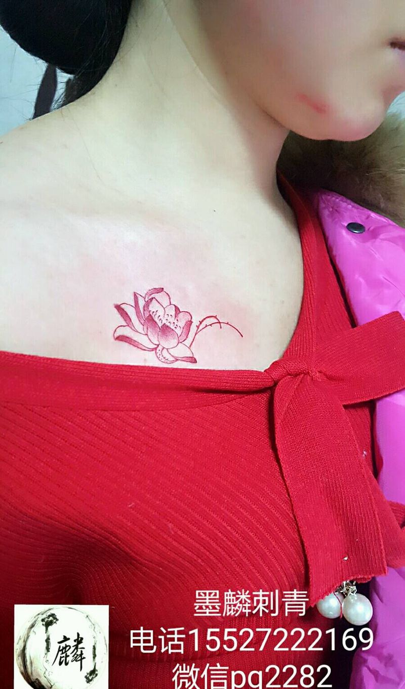 莲花纹身图片