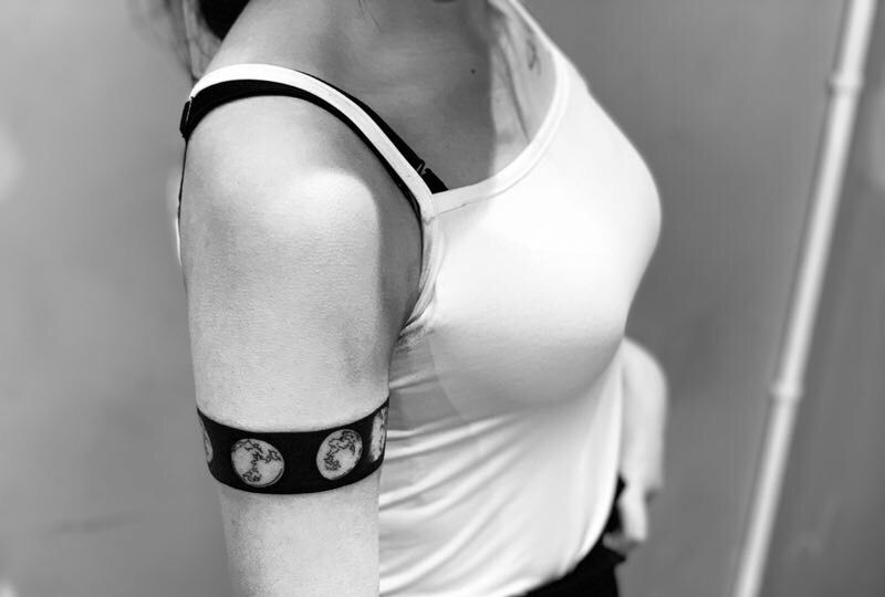 今日作品更新#月相#臂环#未完纹身图片_手臂纹身图案