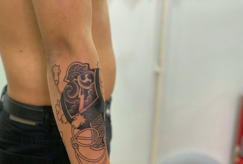 （伤疤遮盖）今日作品更新#福锤纹身图片_手臂老传统福锤纹身图案