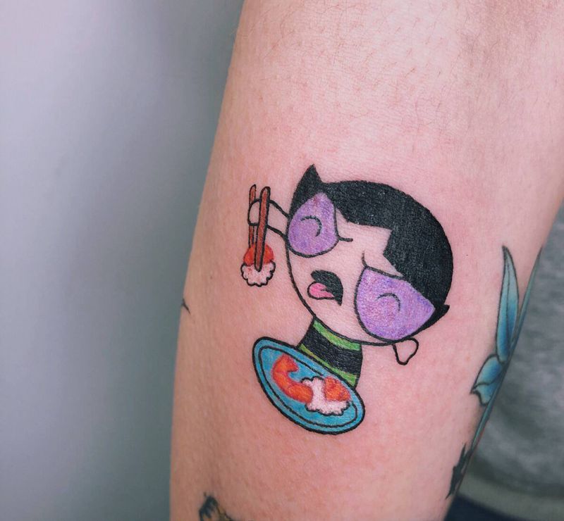 飞天小女警纹身图片_手臂New School纹身图案