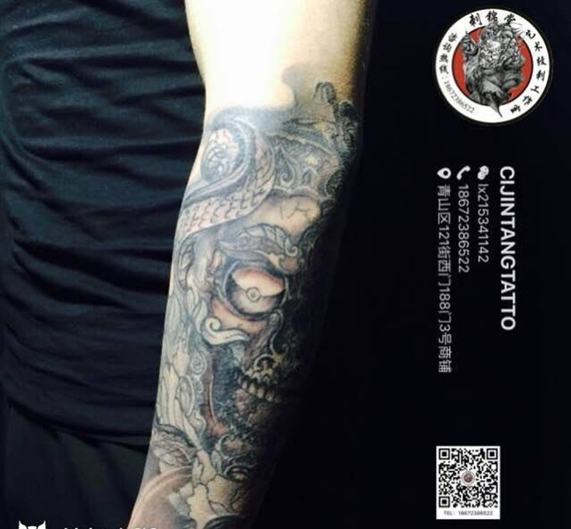 嘎巴拉包小臂纹身图片