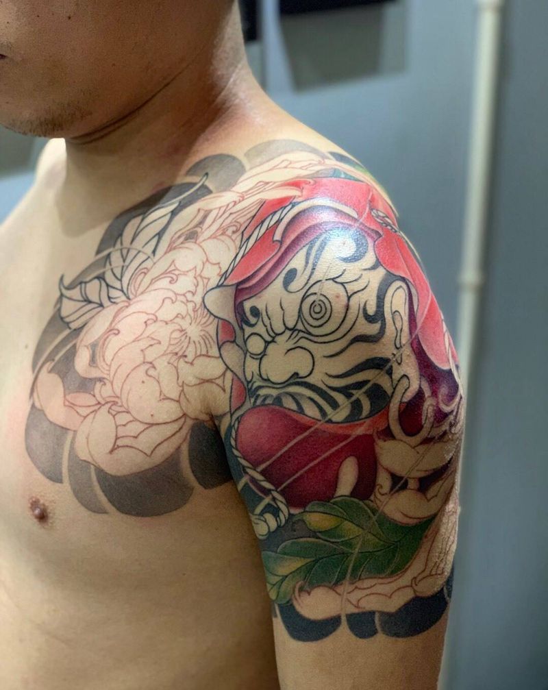 今日作品更新#半胛#达摩蛋#未完成…纹身图片