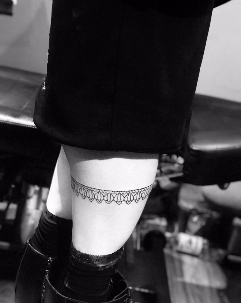 今日作品更新#来自福建妹子的#腿环纹身图片
