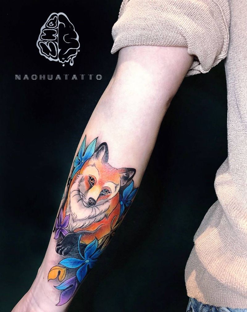 遮盖狐狸纹身图片