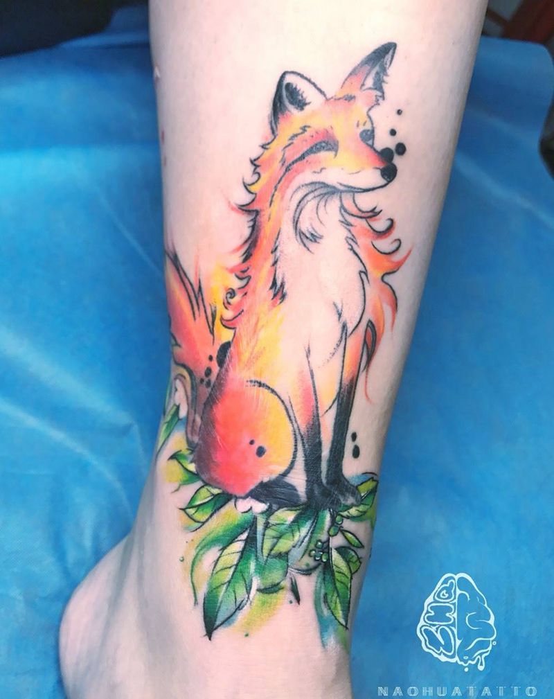 添加绿叶纹身图片