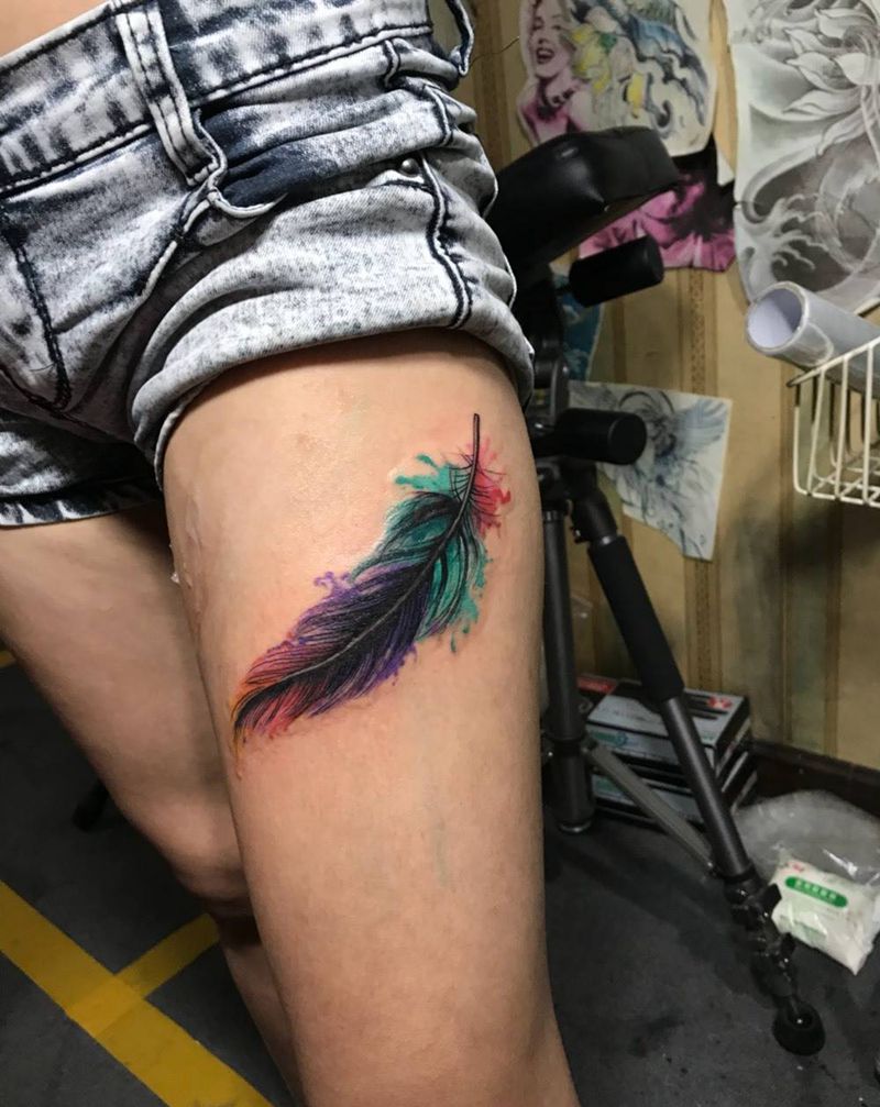 羽毛纹身图片