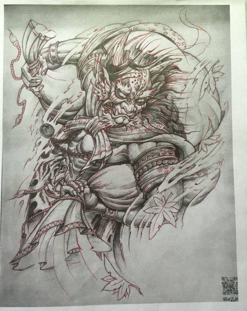 风神 雷神纹身图片