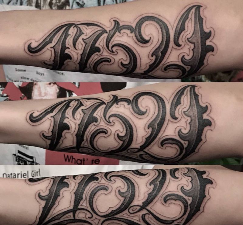 花体字纹身图片