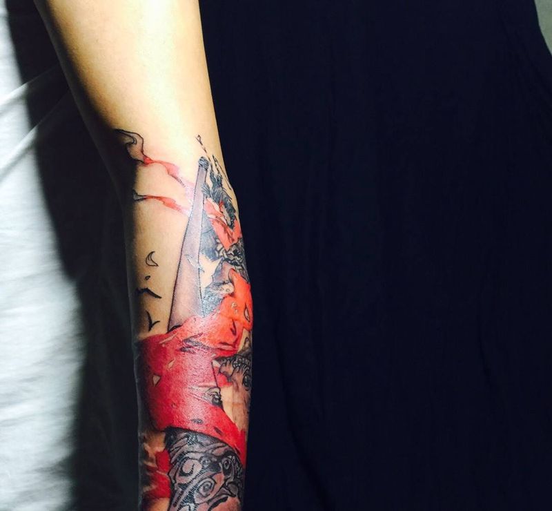 今日刺青欣赏：大圣归来 未完成纹身图片