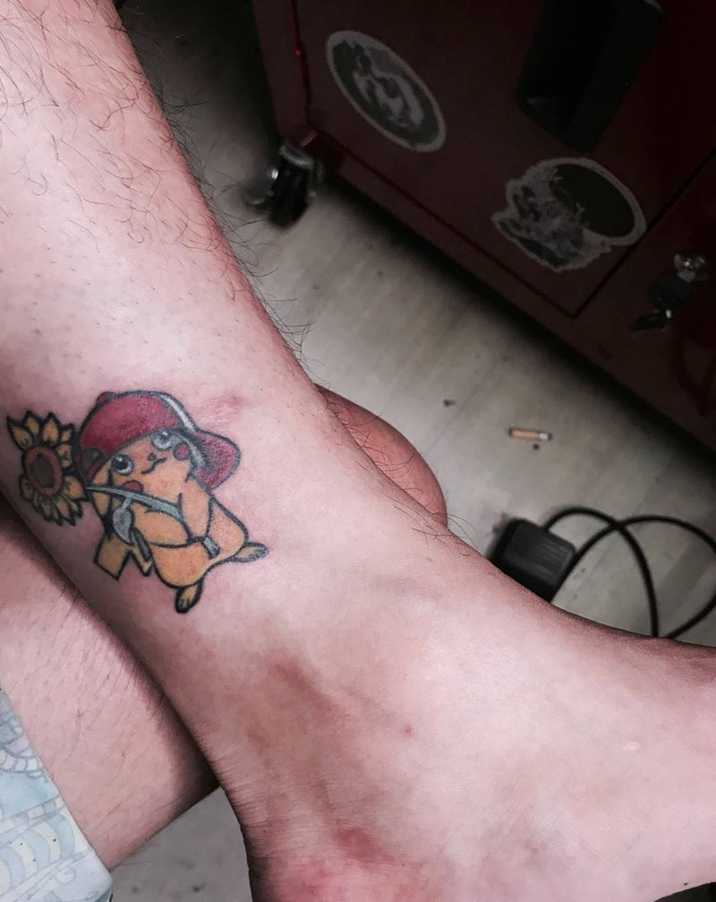 今日作品更新#比卡丘#意义 皮在痒 给自己上色完成纹身图片