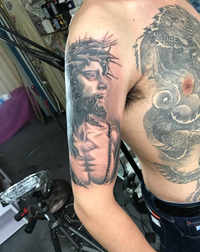 耶稣纹身图片