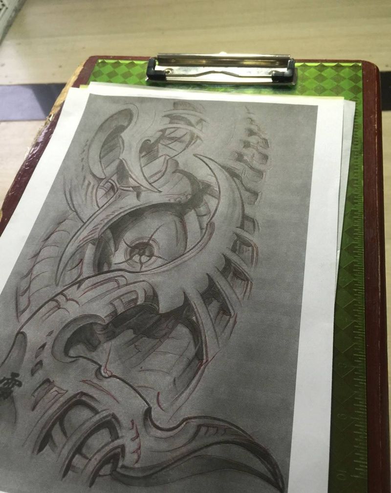 机械臂纹身图片