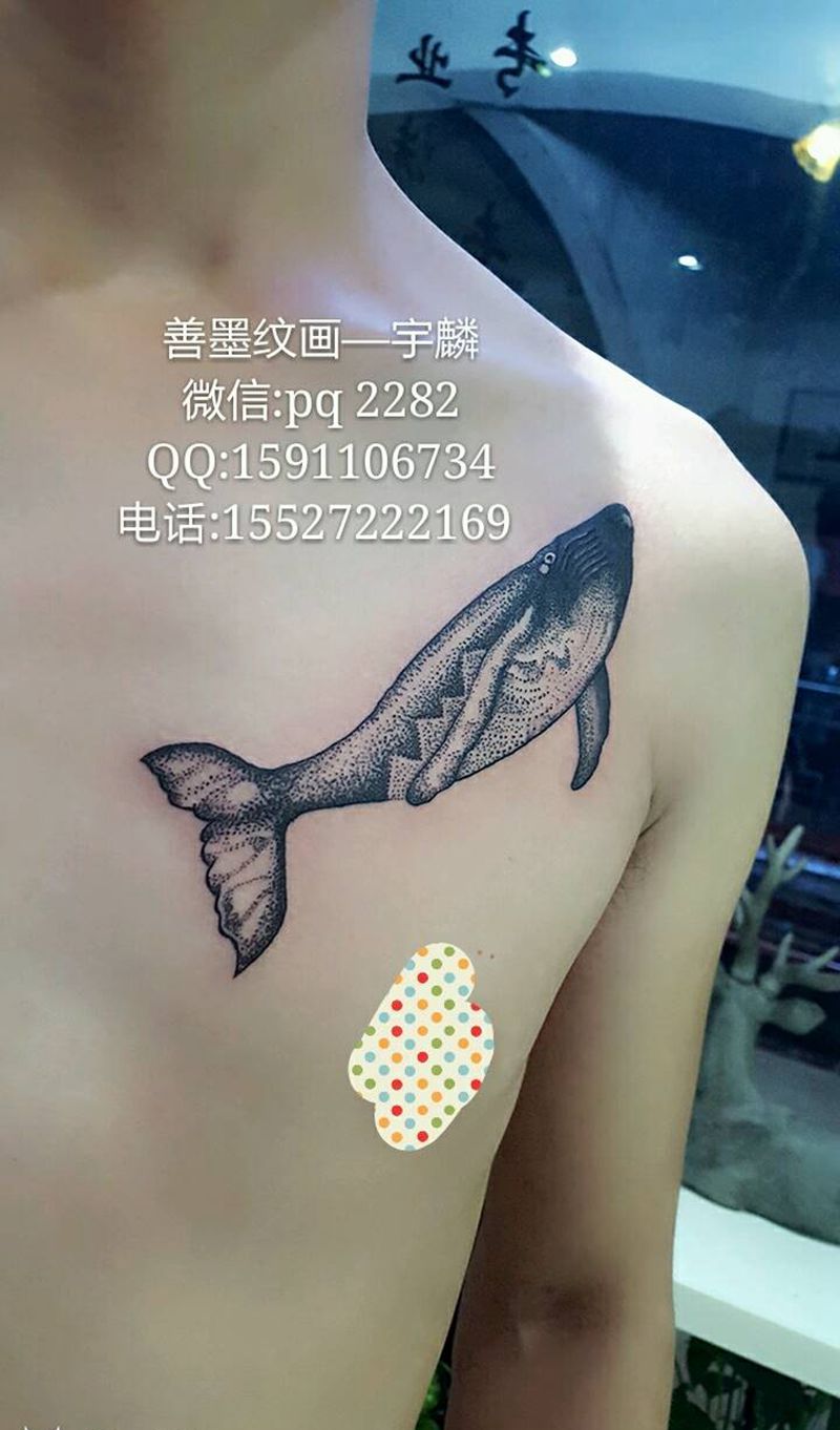 点刺鲸鱼纹身图片